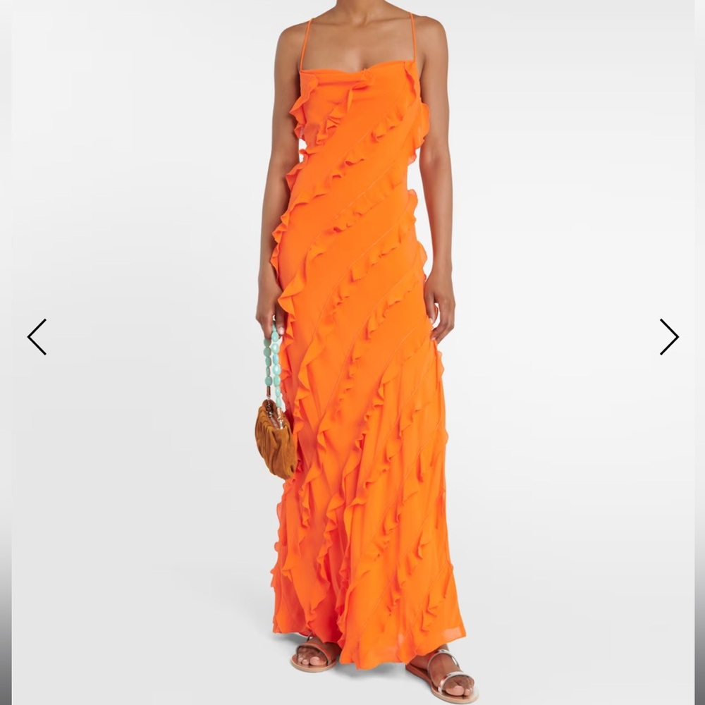 NWT Staud Ruffle-trimmed crêpe maxi dress